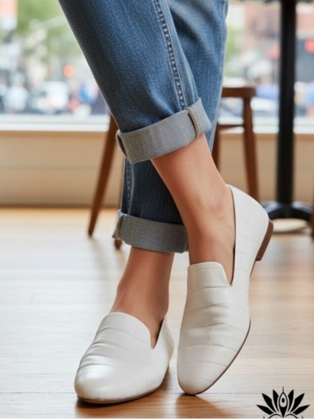 Veronica Beard Loafers Griffin Snake-Embossed Leather in White